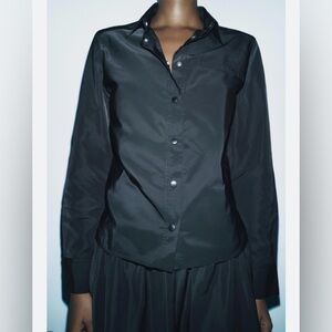 Zara Black Button-Up Shirt